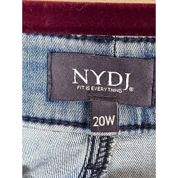 NYDJ Denim Crop Marilyn Cuff Jean 20W Blue Preppy Western Classic Boho Hippie - Picture 6 of 11